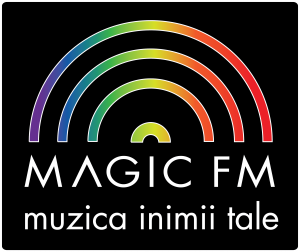 LOGO MAGIC FM - frame negru outline alb scris alb